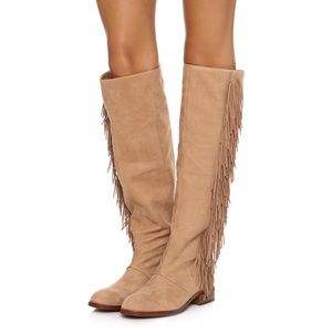 Sam Edelman Josephine Tall Suede Fringe Boot